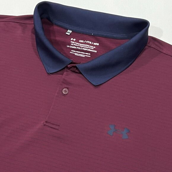 Under Armour Shirt Men Golf‎ The Performance Polo Striped Golf Stretch Size 4XL - Picture 1 of 7